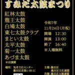すみだ太鼓まつり2025｜11月24日（月・祝）曳舟文化センターで開催！迫力の和太鼓演奏が響きわたる🔥
